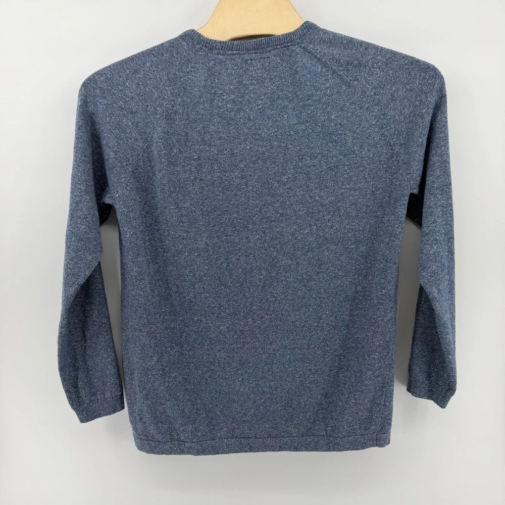 prAna Crewneck Sweater Mens XL Blue Heather Organic‎ Cotton Raglan Long Sleeve